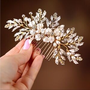 Elegant Gold and Silver Hair Comb